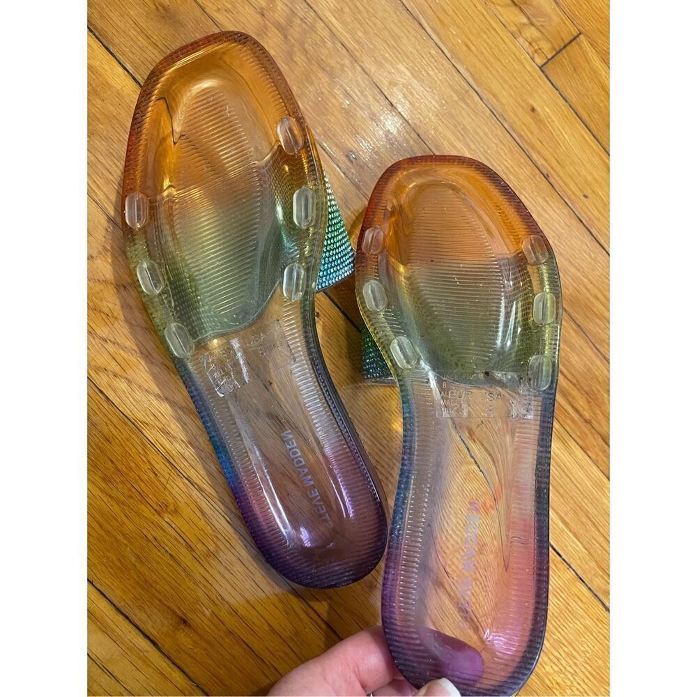 EUC Steve Madden Rhinestone Jellies 8 - Picture 5 of 6